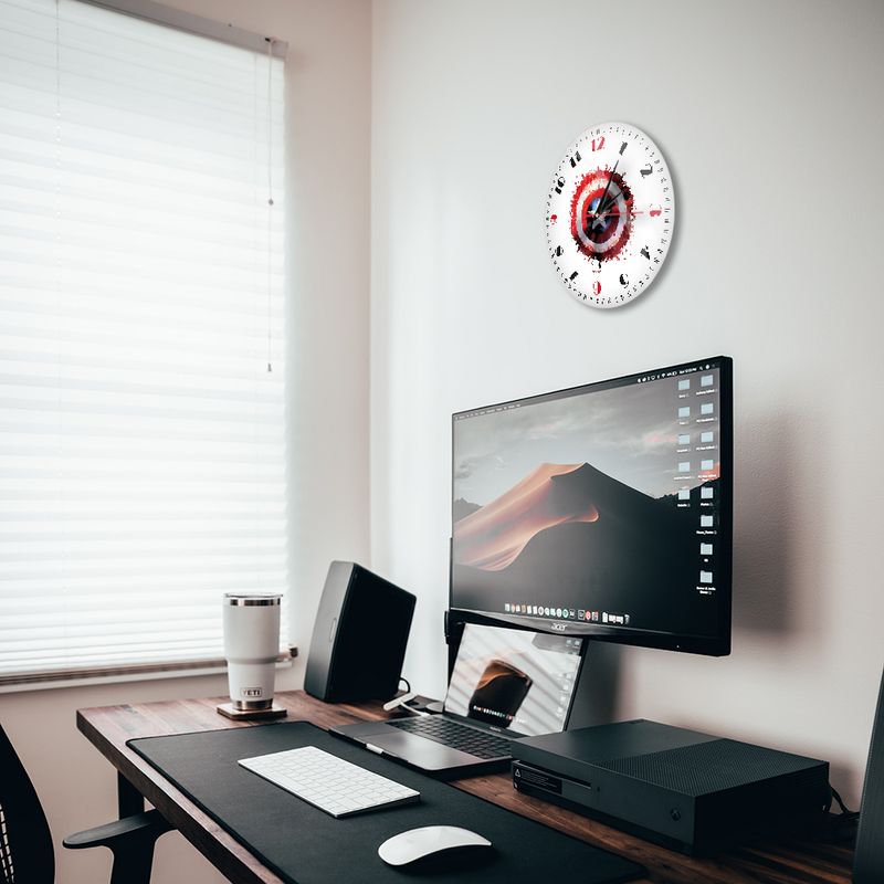 Casa si Gradina - Decoratiuni - Ceasuri - Ceas perete Captain America 30,5 cm Alb - Infinity.ro