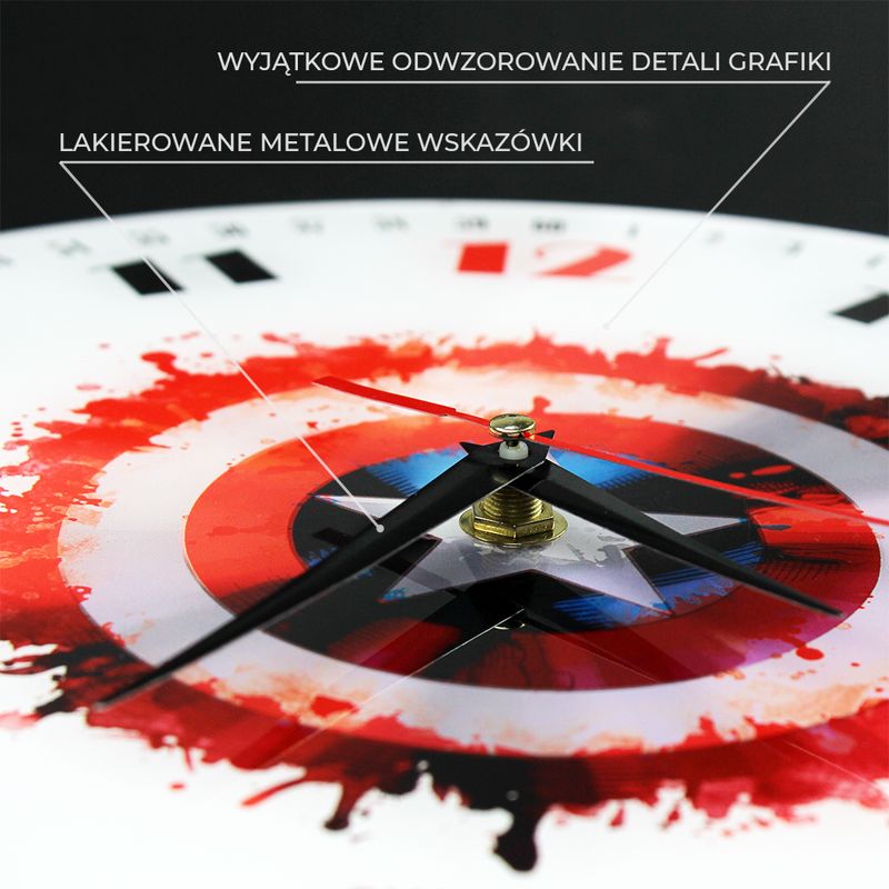 Casa si Gradina - Decoratiuni - Ceasuri - Ceas perete Captain America 30,5 cm Alb - Infinity.ro