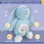 Jucarii, Copii si Bebe - Jucarii si jocuri - Jucarii bebelusi - Jucarii interactive bebelusi - Iepure de plus ambrasmart, cu Lumina de Noapte, cu Muzica si Sunete Albe, pentru Copii, multifunctional, Albastru - Infinity.ro