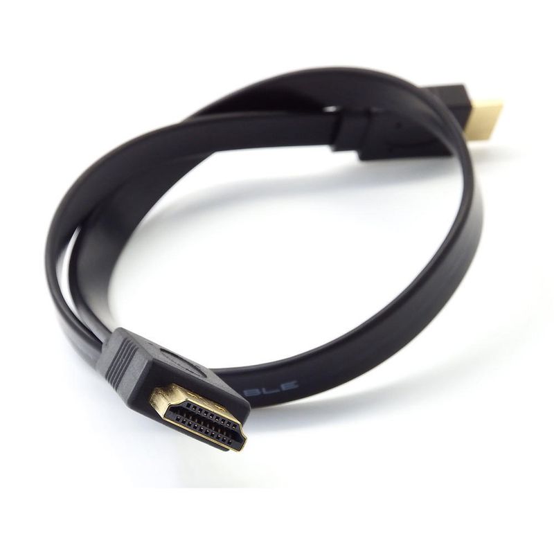 TV, Audio-Video si Foto - Accesorii TV si audio - Cabluri si adaptoare video - Cablu HDMI Plat MRG A340, Mufe aurite, 1.5 metri, Negru - Infinity.ro