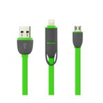 Laptop, Telefoane si Tablete - Telefoane mobile si accesorii - Accesorii Telefoane - Cabluri si adaptoare telefoane - Cablu De Date MRG M-167, 2 in 1, Iphone 5/6 + Micro Usb, Verde - Infinity.ro