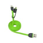 Laptop, Telefoane si Tablete - Telefoane mobile si accesorii - Accesorii Telefoane - Cabluri si adaptoare telefoane - Cablu De Date MRG M-167, 2 in 1, Iphone 5/6 + Micro Usb, Verde - Infinity.ro