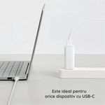 Laptop, Telefoane si Tablete - Telefoane mobile si accesorii - Accesorii Telefoane - Cabluri si adaptoare telefoane - Cablu USB TypeC MRG MCB114, Alb, Lungime 2 metri, Incarcare si Transfer Date - Infinity.ro