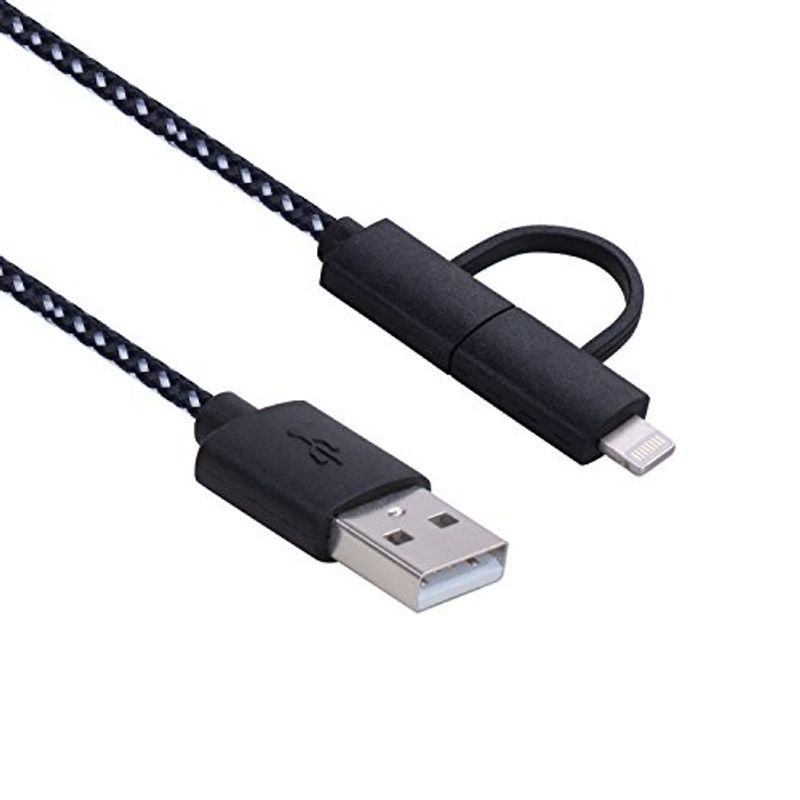 Laptop, Telefoane si Tablete - Telefoane mobile si accesorii - Accesorii Telefoane - Cabluri si adaptoare telefoane - Cablu De Date MRG M-172, 2 In 1, Iphone 5/6 + Micro USB, Negru - Infinity.ro