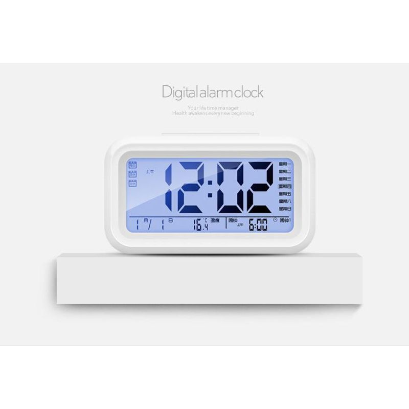 Casa si Gradina - Decoratiuni - Ceasuri - Ceas cu Termometru MRG M899, LCD ,cu Lumina Noapte, Alb - Infinity.ro