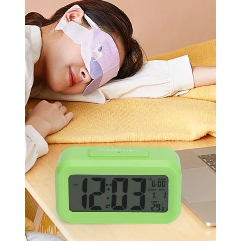 Casa si Gradina - Decoratiuni - Ceasuri - Ceas cu Termometru MRG M899, LCD ,cu Lumina Noapte, Calendar, Verde - Infinity.ro