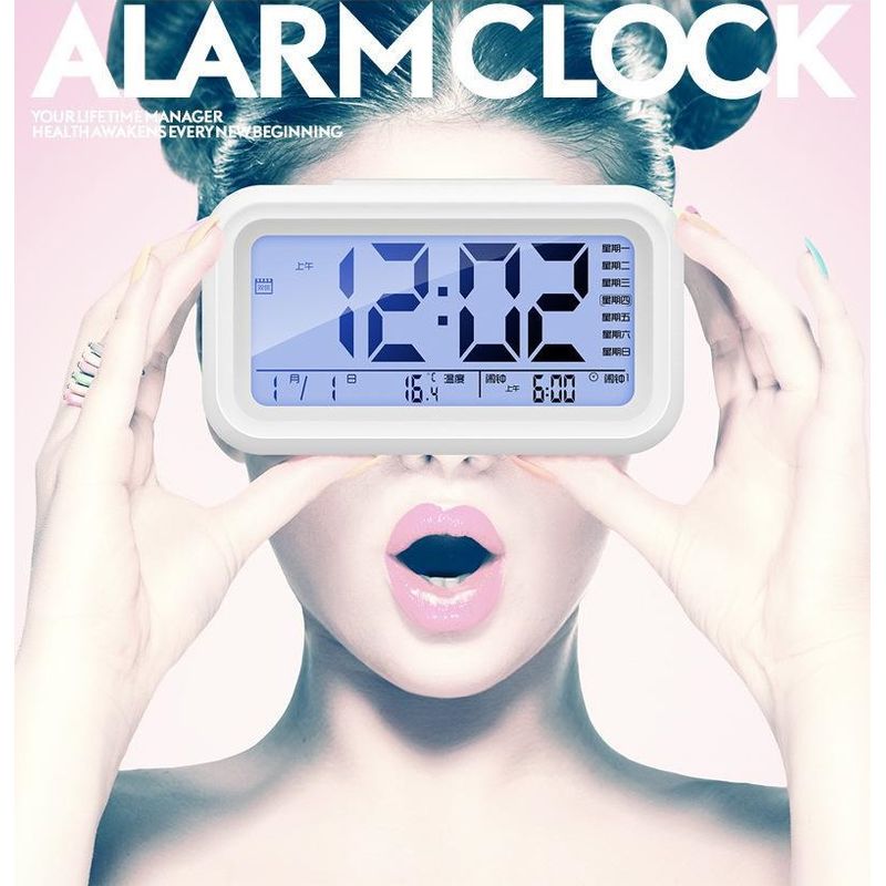 Casa si Gradina - Decoratiuni - Ceasuri - Ceas cu Termometru MRG M899, LCD ,cu Lumina Noapte, Alb - Infinity.ro