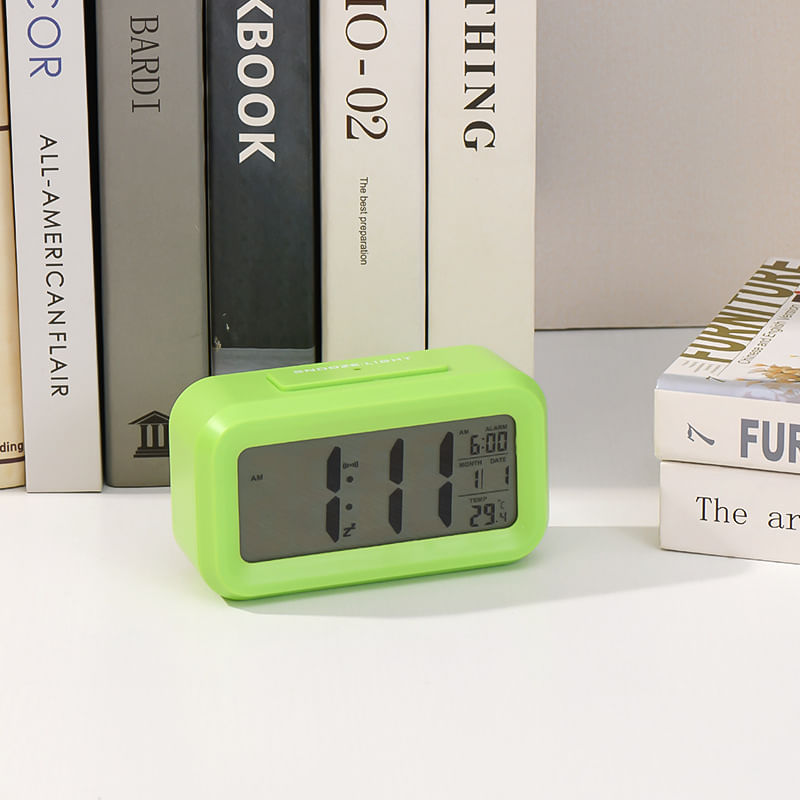 Casa si Gradina - Decoratiuni - Ceasuri - Ceas cu Termometru MRG M899, LCD ,cu Lumina Noapte, Calendar, Verde - Infinity.ro