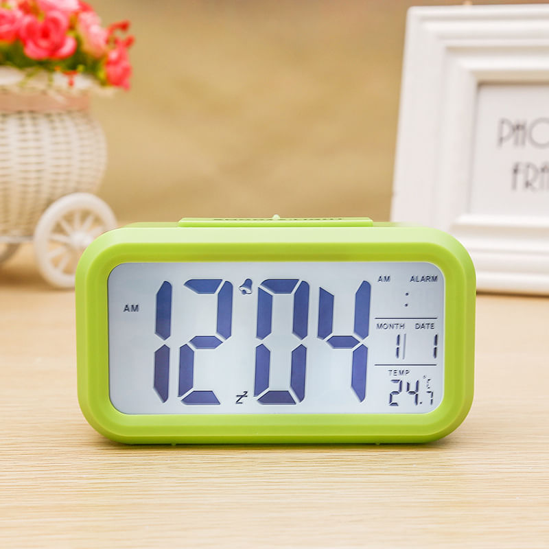 Casa si Gradina - Decoratiuni - Ceasuri - Ceas cu Termometru MRG M899, LCD ,cu Lumina Noapte, Calendar, Verde - Infinity.ro