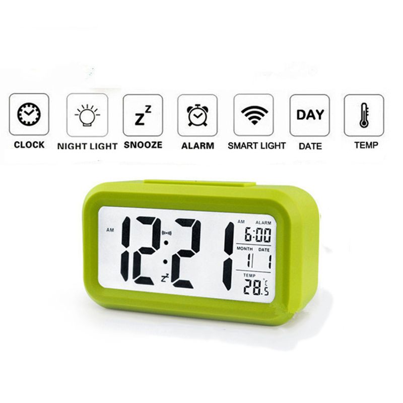 Casa si Gradina - Decoratiuni - Ceasuri - Ceas cu Termometru MRG M899, LCD ,cu Lumina Noapte, Calendar, Verde - Infinity.ro