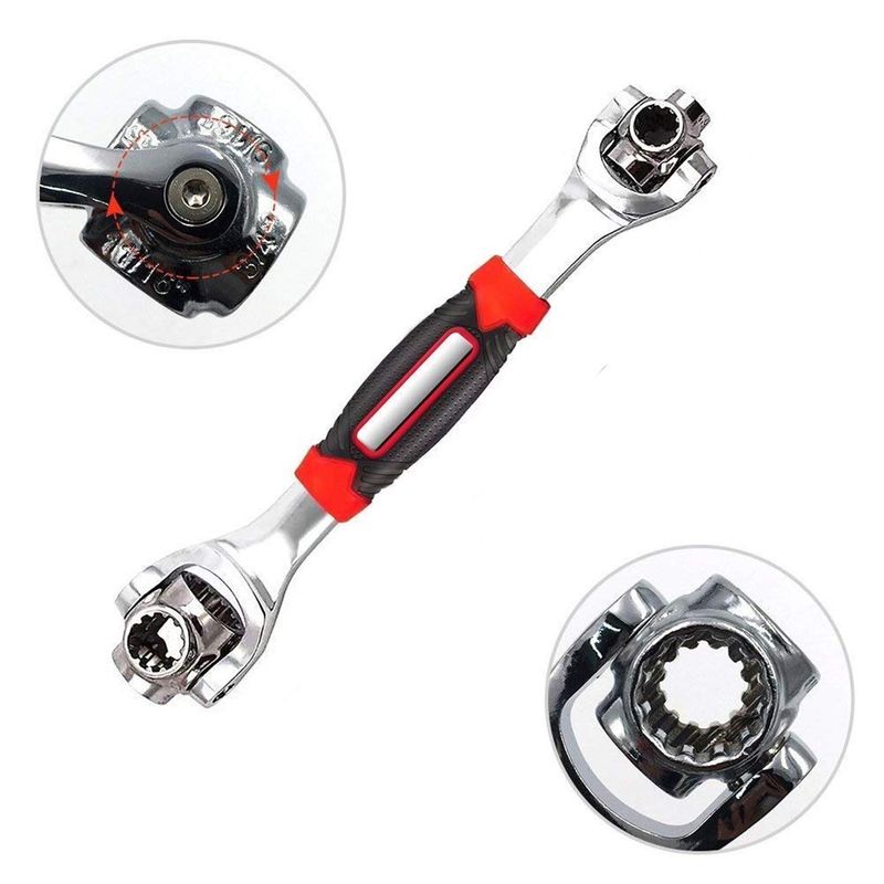 Casa si Gradina - Constructii - Scule de mana si unelte - Chei si truse chei - Cheie universala MRG M-474, 48 in 1, Multifunctionala, Rotire 360 grade, Negru / Rosu - Infinity.ro