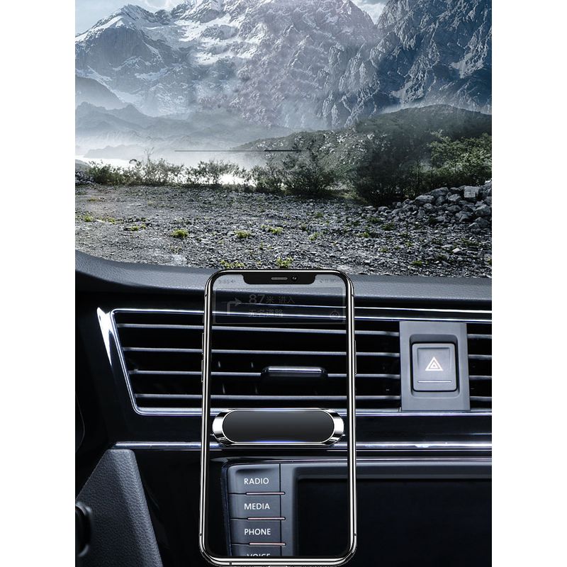 Laptop, Telefoane si Tablete - Telefoane mobile si accesorii - Accesorii Telefoane - Suport si docking telefoane - Suport Auto Telefon MRG M-F6, Magnetic, Autoadeziv, Negru - Infinity.ro