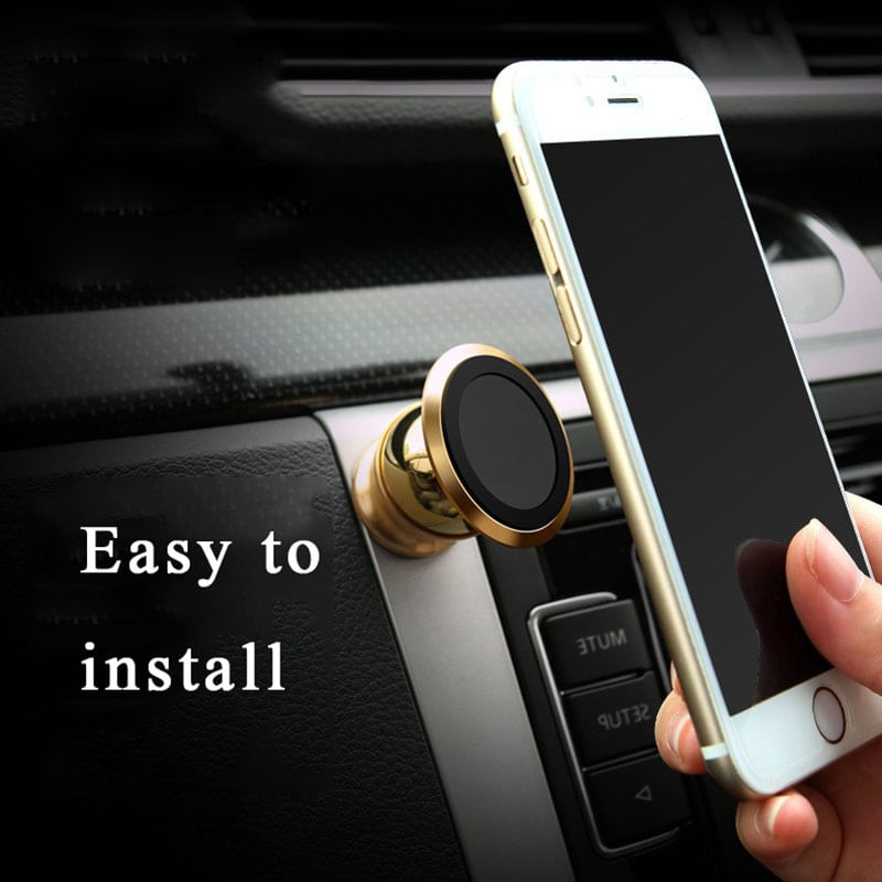 Laptop, Telefoane si Tablete - Telefoane mobile si accesorii - Accesorii Telefoane - Suport si docking telefoane - Suport Auto Telefon Magnetic 360 MRG L335 Autoadeziv, Universal, Gold - Infinity.ro