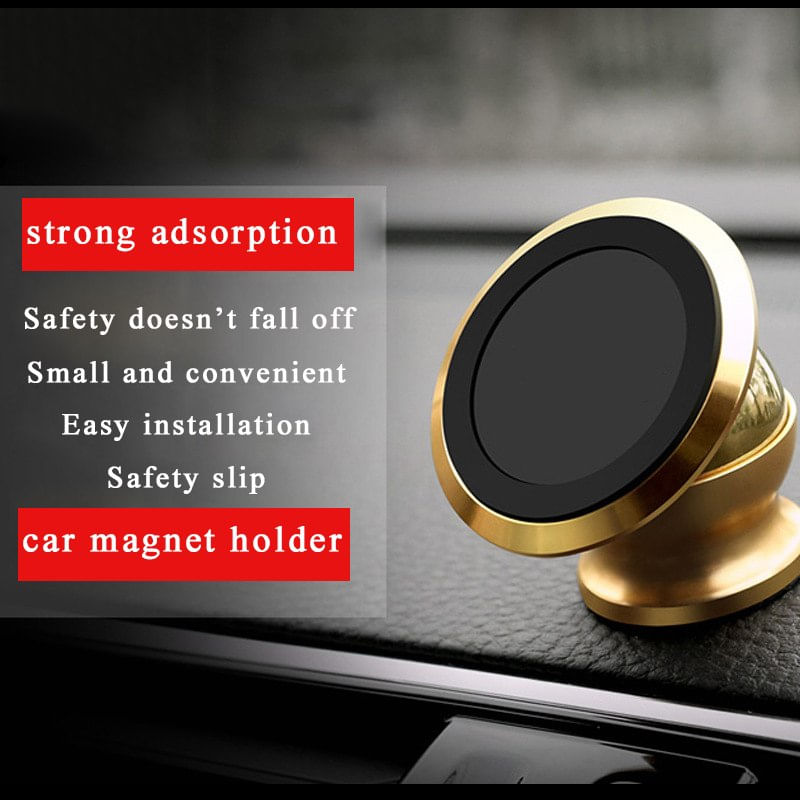 Laptop, Telefoane si Tablete - Telefoane mobile si accesorii - Accesorii Telefoane - Suport si docking telefoane - Suport Auto Telefon Magnetic 360 MRG L335 Autoadeziv, Universal, Gold - Infinity.ro