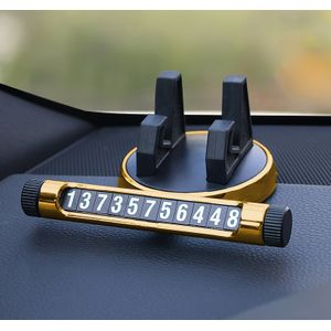 Suport telefon MRG MXY168, Pentru masina, cu placuta numar telefon, auriu