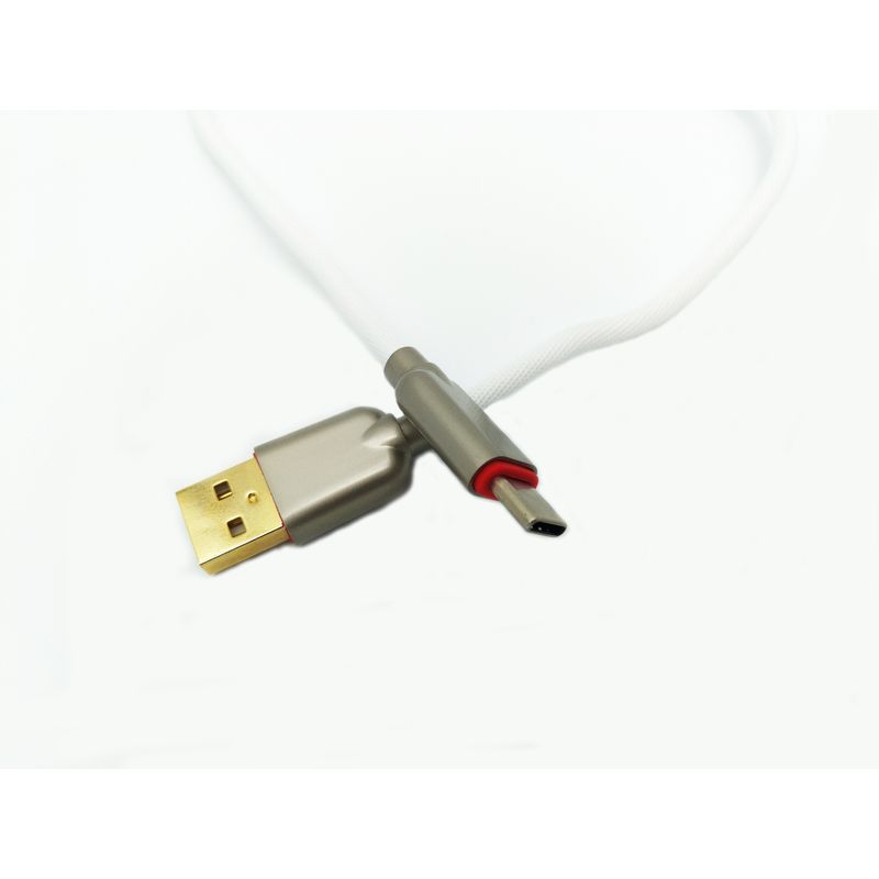 Laptop, Telefoane si Tablete - Telefoane mobile si accesorii - Accesorii Telefoane - Cabluri si adaptoare telefoane - Cablu Date si Incarcare MRG L-RONPIN, Type-C, Cablu de Panza, Alb - Infinity.ro