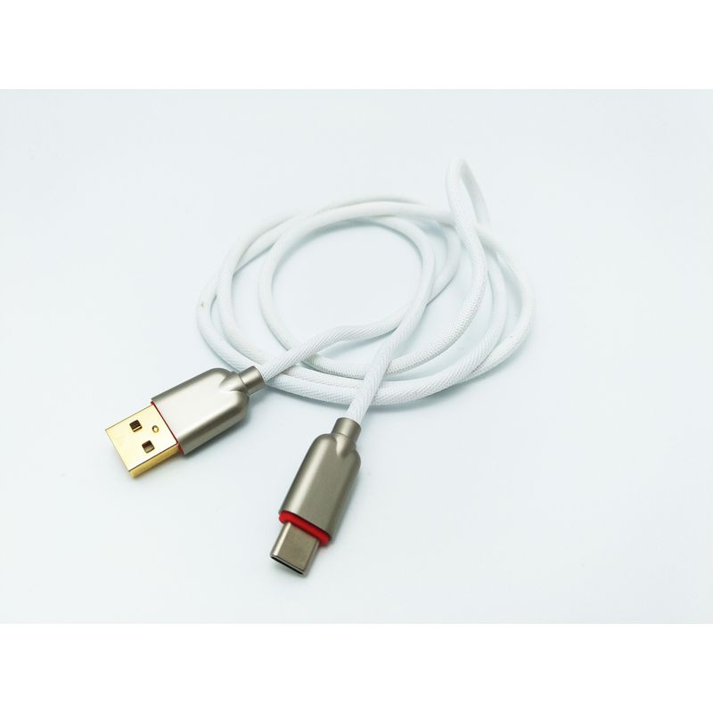 Laptop, Telefoane si Tablete - Telefoane mobile si accesorii - Accesorii Telefoane - Cabluri si adaptoare telefoane - Cablu Date si Incarcare MRG L-RONPIN, Type-C, Cablu de Panza, Alb - Infinity.ro