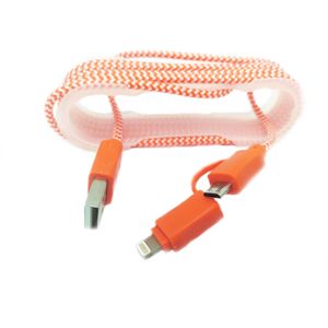 Cablu De Date MRG M-173, 2 In 1, Iphone 5/6 + Micro USB, Rosu