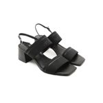 Fashion, accesorii si bijuterii - Femei - Incaltaminte femei - Sandale femei - Sandale Calvin Klein cu toc masiv si insertii de piele 39 EU Negru - Infinity.ro