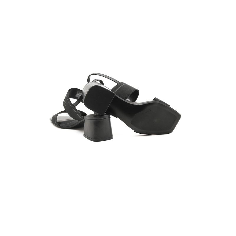 Fashion, accesorii si bijuterii - Femei - Incaltaminte femei - Sandale femei - Sandale Calvin Klein cu toc masiv si insertii de piele 39 EU Negru - Infinity.ro