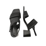 Fashion, accesorii si bijuterii - Femei - Incaltaminte femei - Sandale femei - Sandale Calvin Klein cu toc masiv si insertii de piele 39 EU Negru - Infinity.ro