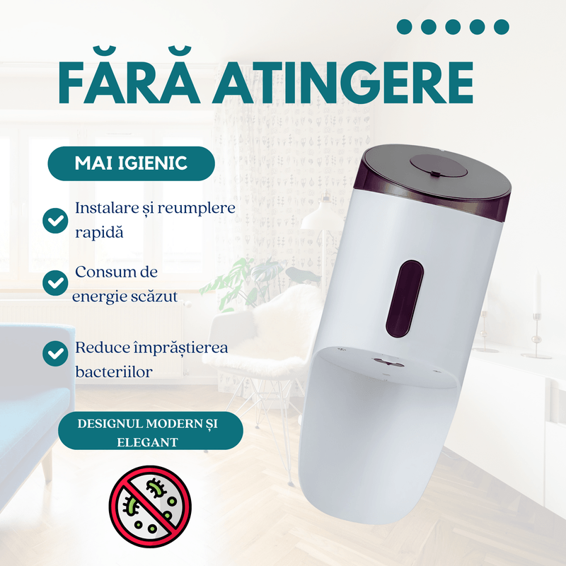 Casa si Gradina - Sanitare - Suporturi si accesorii baie - Dispensere - Dozator automat de sapun lichid, senzor inteligent Touchless, montare pe perete, impermeabil, alb, capacitate 750 ml - Infinity.ro