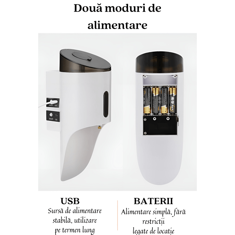 Casa si Gradina - Sanitare - Suporturi si accesorii baie - Dispensere - Dozator automat de sapun lichid, senzor inteligent Touchless, montare pe perete, impermeabil, alb, capacitate 750 ml - Infinity.ro