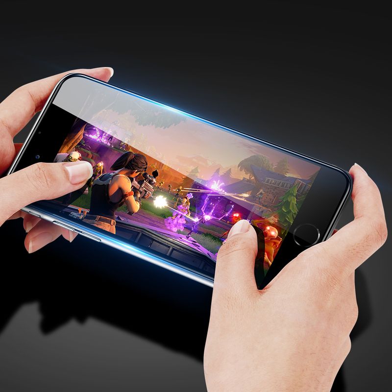 Laptop, Telefoane si Tablete - Telefoane mobile si accesorii - Accesorii Telefoane - Folii protectie telefoane - Folie de protectie compatibila cu Apple iPhone 8 Plus/7 Plus, Sticla securizata, Premium Hardness, Negru - Infinity.ro