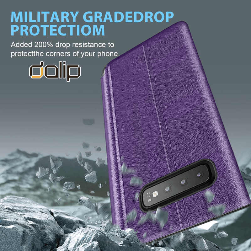 Laptop, Telefoane si Tablete - Telefoane mobile si accesorii - Accesorii Telefoane - Huse telefoane - Husa Smart Fold Dalip, pentru Samsung Galaxy A52 4G / 5G, Premium TPU, Mov - Infinity.ro