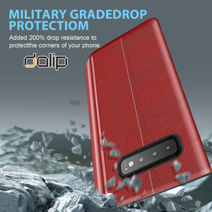 Husa Smart Fold Dalip, pentru Samsung Galaxy A23 4G/5G, Premium TPU, Rosu