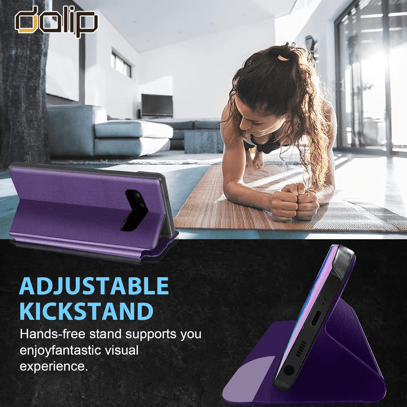 Laptop, Telefoane si Tablete - Telefoane mobile si accesorii - Accesorii Telefoane - Huse telefoane - Husa Smart Fold Dalip, pentru Samsung Galaxy S21 Ultra, Premium TPU, Mov - Infinity.ro