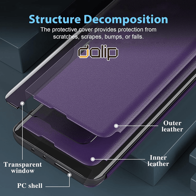 Laptop, Telefoane si Tablete - Telefoane mobile si accesorii - Accesorii Telefoane - Huse telefoane - Husa Smart Fold Dalip, pentru Samsung Galaxy S21 Ultra, Premium TPU, Mov - Infinity.ro