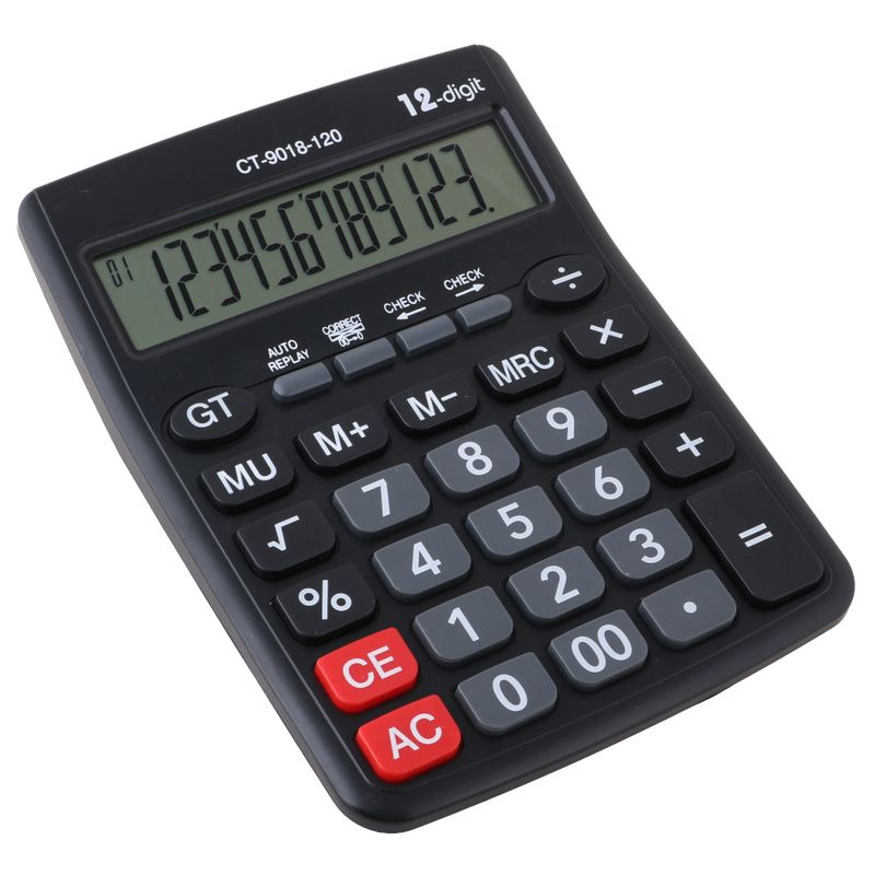 Carti si Birotica - Birotica - Aparatura de birou - Calculatoare de birou - Calculator de Birou MRG MCT9018 , 12 digits, Auto Replay, LCD, Negru - Infinity.ro