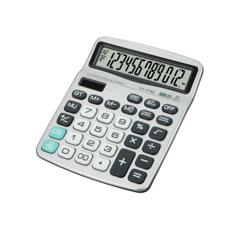 Carti si Birotica - Birotica - Aparatura de birou - Calculatoare de birou - Calculator de Birou MRG MNT9786, 12 Digits , LCD , Verificare 112 Pasi - Infinity.ro