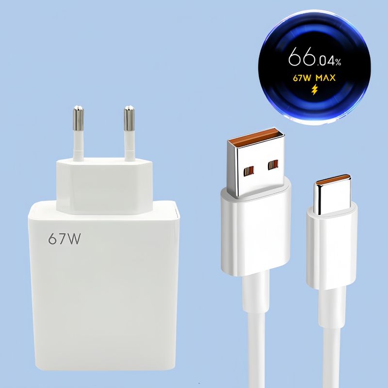 Laptop, Telefoane si Tablete - Telefoane mobile si accesorii - Accesorii Telefoane - Incarcatoare telefoane - Incarcator Retea MRG MDY12E, 67W, 6.6 Ah, Cablu Type-C, Fast Charge, Alb - Infinity.ro