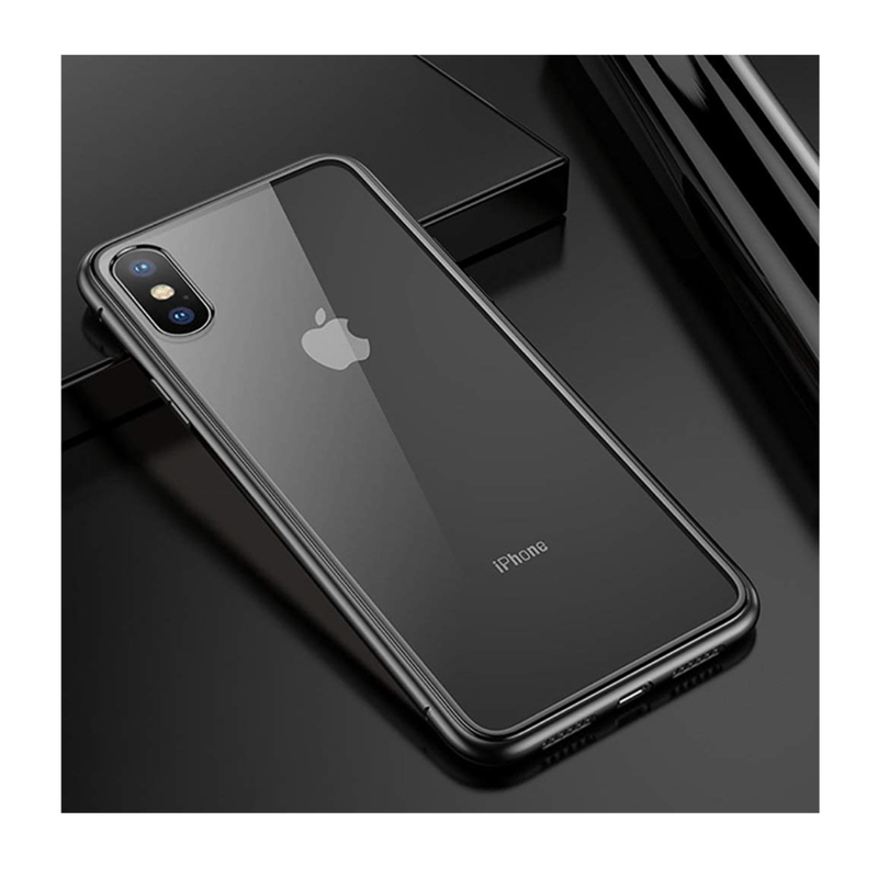 Laptop, Telefoane si Tablete - Telefoane mobile si accesorii - Accesorii Telefoane - Huse telefoane - Husa Magnetica de inalta Calitate pentru iPhone Xs Max, cu Rama Metalica si Spate din Sticla Securizata, in Culoarea Negru-Transparent - Infinity.ro