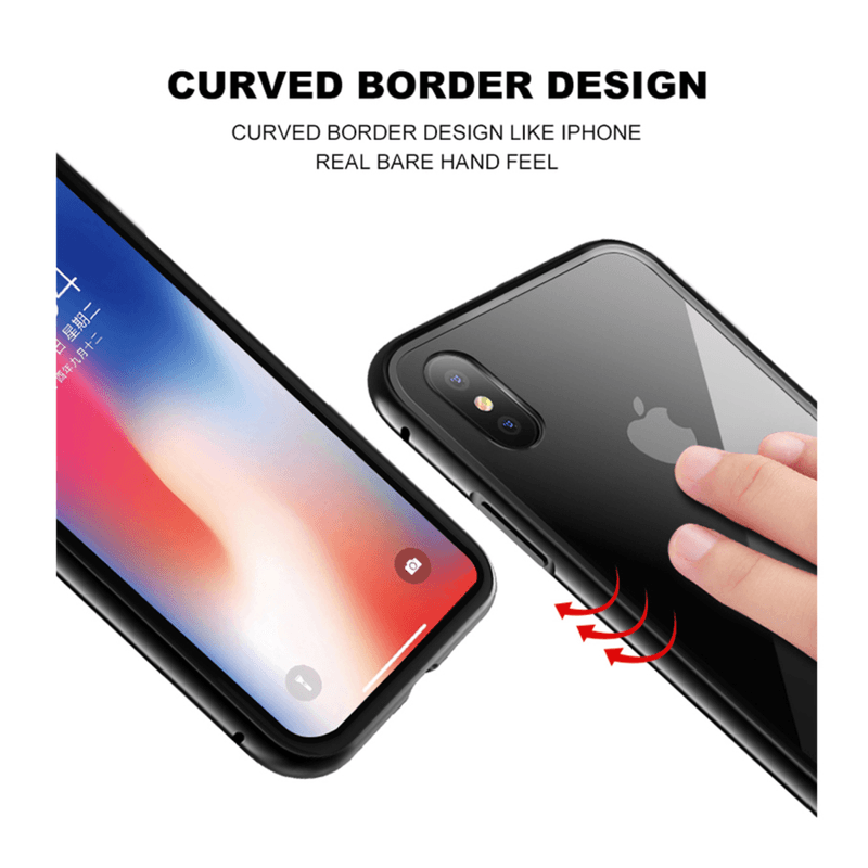 Laptop, Telefoane si Tablete - Telefoane mobile si accesorii - Accesorii Telefoane - Huse telefoane - Husa Magnetica de inalta Calitate pentru iPhone Xs Max, cu Rama Metalica si Spate din Sticla Securizata, in Culoarea Negru-Transparent - Infinity.ro
