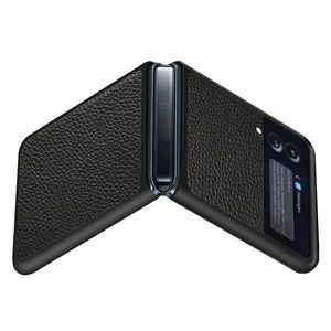 Husa de protectie din piele ecologica, pentru Samsung Z Flip 3, Negru