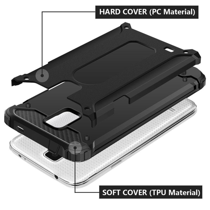 Laptop, Telefoane si Tablete - Telefoane mobile si accesorii - Accesorii Telefoane - Huse telefoane - Husa pentru Samsung Galaxy S5 G900 Techsuit Hybrid Armor, Policarbonat, Black - Infinity.ro