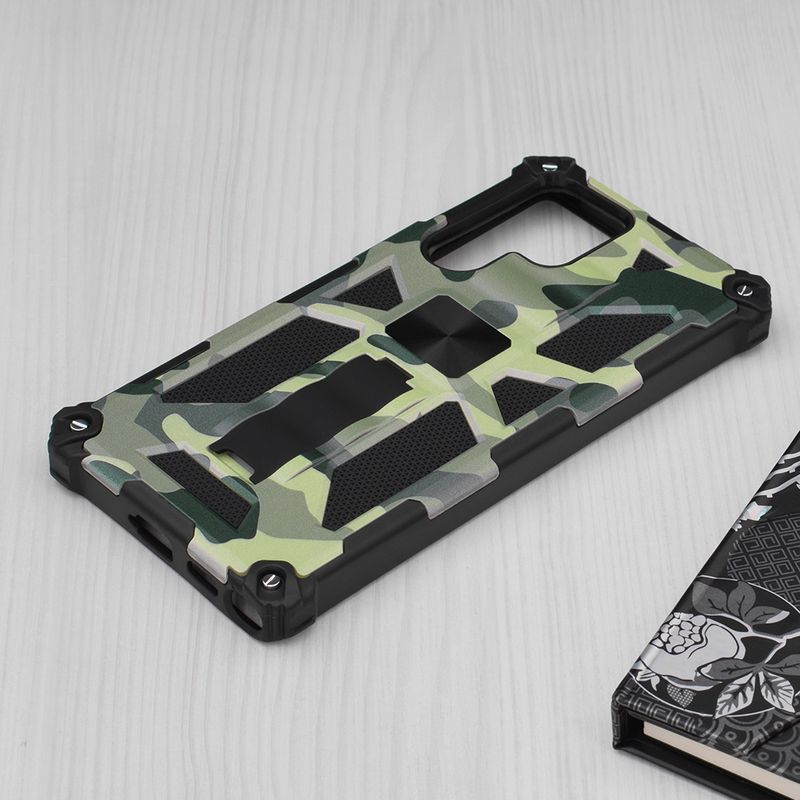 Laptop, Telefoane si Tablete - Telefoane mobile si accesorii - Accesorii Telefoane - Huse telefoane - Husa pentru Samsung Galaxy S22 Ultra 5G, Poliuretan, Camo Lime - Infinity.ro