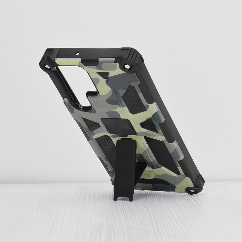Laptop, Telefoane si Tablete - Telefoane mobile si accesorii - Accesorii Telefoane - Huse telefoane - Husa pentru Samsung Galaxy S22 Ultra 5G, Poliuretan, Camo Lime - Infinity.ro