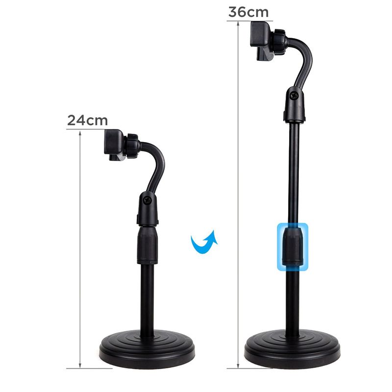 Laptop, Telefoane si Tablete - Telefoane mobile si accesorii - Accesorii Telefoane - Suport si docking telefoane - Suport telefon MRG ML7, Tip stand microfon, Negru - Infinity.ro