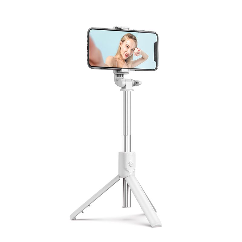 Laptop, Telefoane si Tablete - Telefoane mobile si accesorii - Accesorii Telefoane - Selfie stick-uri - Selfie Stick MRG MR1, Pentru telefon, Trepied, 360 grade, Alb - Infinity.ro