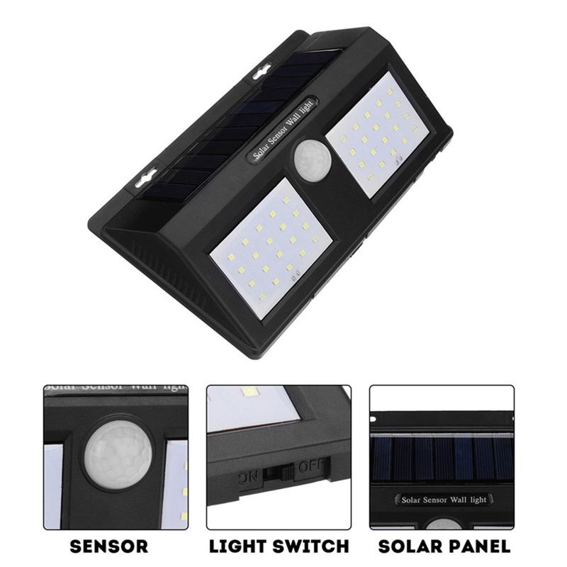 Casa si Gradina - Corpuri si surse de iluminat - Iluminat exterior - Lampi solare - Lampa cu LED Dubla MRG P-251, Panou Solar, Senzor miscare, 40 x LED - Infinity.ro