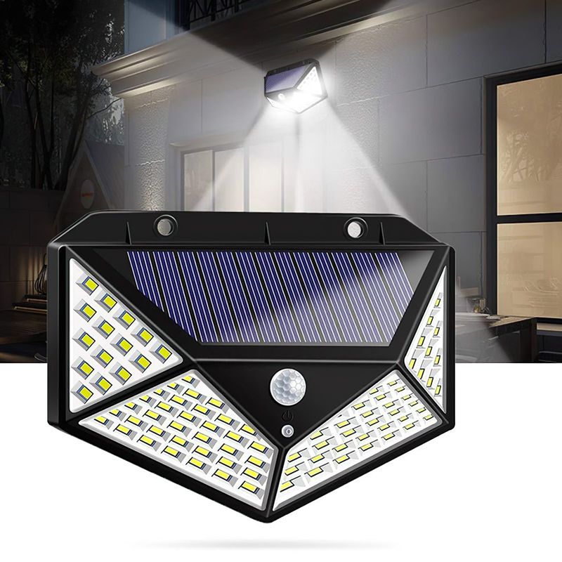 Casa si Gradina - Corpuri si surse de iluminat - Iluminat exterior - Lampi solare - Panou Led Solar MRG A-CL100, 100 LED-uri SMD, Senzor miscare, Incarcare solara - Infinity.ro