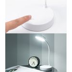 Casa si Gradina - Corpuri si surse de iluminat - Veioze si lampi - Lampi de veghe - Lampa LED Flexibila de Birou MRG M1631, Reincarcabila, Touch , Alba - Infinity.ro
