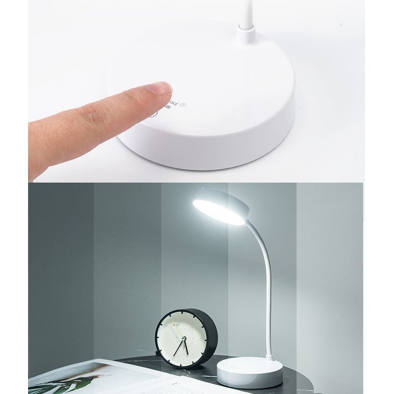 Casa si Gradina - Corpuri si surse de iluminat - Veioze si lampi - Lampi de veghe - Lampa LED Flexibila de Birou MRG M1631, Reincarcabila, Touch , Alba - Infinity.ro