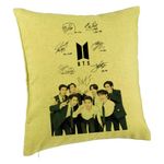 Casa si Gradina - Textile si covoare - Perne si pilote - Perne decorative - Perna Decorativa BTS Army 3, 40x40 cm, Verde, Husa Detasabila, Burduf - Infinity.ro