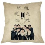 Casa si Gradina - Textile si covoare - Perne si pilote - Perne decorative - Perna Decorativa BTS Army 3, 40x40 cm, Husa Detasabila, Burduf - Infinity.ro