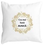Casa si Gradina - Textile si covoare - Perne si pilote - Perne decorative - Perna Decorativa pentru Bunica 4, 40x40 cm, Alb mat, Husa Detasabila, Burduf - Infinity.ro